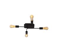 Lucide Lester 4 Arm Semi-Flush Ceiling Fitting In Black Finish