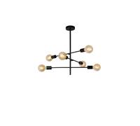 Lucide Lester 6 Arm Ceiling Pendant In Black Finish