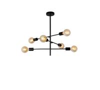 Lucide Lester 6 Arm Ceiling Pendant Light - Black