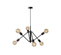 Lucide 'LESTER' Dimmable Stylish Adjustable Indoor Modern Pendant Light 6xE27 in Black Lucide Black