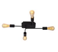 Lucide 'LESTER' Dimmable Stylish Indoor Decorative Flush Ceiling Light 4xE27 Lucide Black One Size