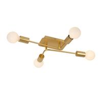 Lucide Lester - Flush Ceiling Light - 4Xe27 - Matt Gold / Brass