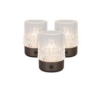 Lucide Lily Rechargeable Table Lamp Battery Pack Diameter 8Cm Led Dim To Warm 2700K/3000K - Gun Metal - Set Of 3