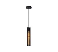 Lucide Lionel Single Light Ceiling Pendant in Black Finish