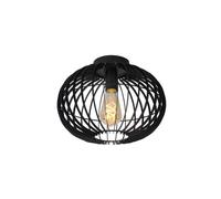 Lucide Lucide Reda Single Light Flush Ceiling Fitting In Black Finish