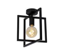 Lucide Luuk Modern Flush Ceiling Light - 1Xe27 - Black