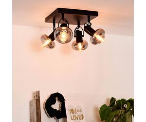 Lucide Madee downlight, black/smoke, 4-bulb