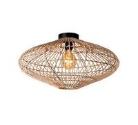 Lucide Magali Scandinavian Flush Ceiling Light 56Cm - 1Xe27 - Light Wood