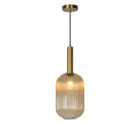 Lucide Maloto glass pendant light, Ø 20 cm, amber