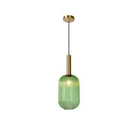 Lucide Maloto 20 Single Light Ceiling Pendant With Green Glass Shade