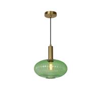 Lucide Maloto 30 Single Light Ceiling Pendant With Green Glass Shade
