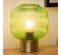 Lucide Maloto glass table lamp, green/gold, Ø 20 cm, E27