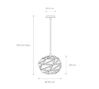 Lucide Malunga hanging light made of metal white and gold