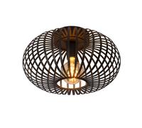 Lucide Manuela Single Light Flush Ceiling Fitting In Black Finish