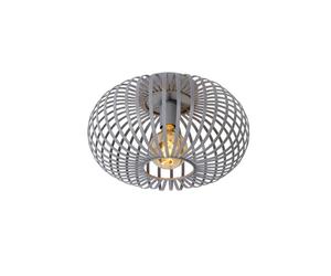 Lucide Manuela Single Light Flush Ceiling Fitting In Grey Finish