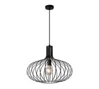 Lucide Manuela Vintage Pendant Light 50Cm - 1Xe27 - Black