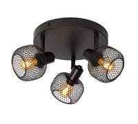 Lucide 'MAREN' Dimmable Rotatable Stylish Retro Ceiling Spotlight 3xE14 in Black Lucide Black
