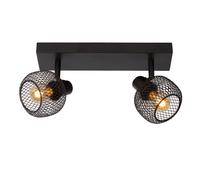 Lucide 'MAREN' Dimmable Rotatable Stylish Retro Twin Ceiling Spotlight 2xE14 in Black Lucide Black