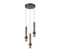 Lucide 'MARGARY' Dimmable Stylish Adjustable Indoor Modern LED Pendant Light in Brown Lucide Brown