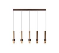 Lucide 'MARGARY' Dimmable Stylish Adjustable Indoor Modern LED Pendant Light in Brown Lucide Brown
