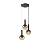 Lucide Marius Modern Cluster Pendant Light 48.5Cm- 3Xe27 - Black