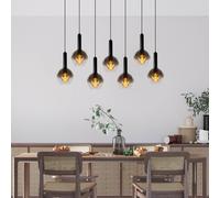 Lucide Marius pendant light, black, 7-bulb