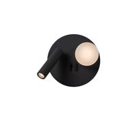 Lucide Matiz LED Wall Fitting with Adjustable Reading Light - Black