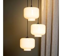 Lucide Medine pendant light, opal, Ø 46 cm, glass, 3-bulb, E27