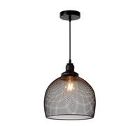 Lucide 'MESH' Dimmable Adjustable Height Indoor Vintage Pendant Light 1xE27 in Black Lucide Black