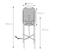 Lucide Mesh floor lamp with four legs, black