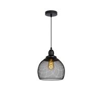 Lucide Mesh Single Light Ceiling Pendant Light in Black Finish