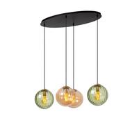 Lucide 'MONSARAZ' Dimmable Adjustable Stylish Retro Indoor Pendant Lamp 4xE27 in Green Lucide Green