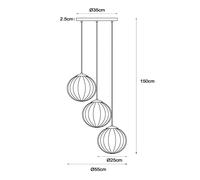 Lucide Monsaraz pendant light, Ø 35 cm, amber/green, glass, E27