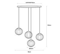 Lucide Monsaraz 4 Light Bar Ceiling Pendant In Green Finish