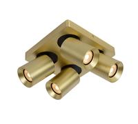 Lucide Nigel Modern Ceiling Spotlight - Led Dim To Warm - Gu10 - 4X5W 2200K/3000K - Matt Gold, Brass