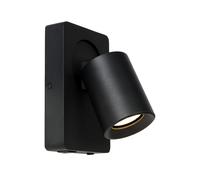 Lucide 'NIGEL' Modern Stylish Dimmable Tiltable Indoor Wall Spotlight GU10 in Black Lucide Black