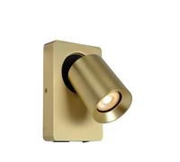 Lucide 'NIGEL' Modern Stylish Dimmable Tiltable Indoor Wall Spotlight GU10 in Gold Lucide Gold