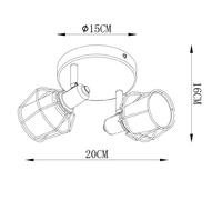 Lucide Nila ceiling spotlight, two-bulb