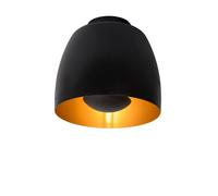 Lucide Nolan Classic Flush Ceiling Light 24Cm - 1Xe27 - Black