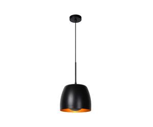 Lucide Nolan Single Light Ceiling Pendant In Black Finish