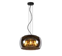 Lucide Olivia pendant light smoked glass lampshade Ø 40cm