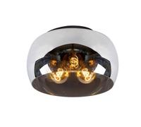 Lucide Olivia Modern Flush Ceiling Light 40Cm - 3Xe27 - Smoke Grey