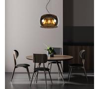 Lucide Olivia pendant light smoked glass lampshade Ø 40cm