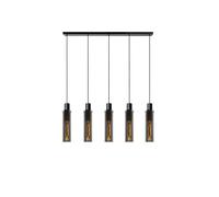Lucide Orlando 5 Light Bar Ceiling Pendant With Smoked Glass Shades