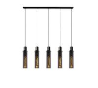 Lucide Orlando pendant light, smoke grey, 5-bulb