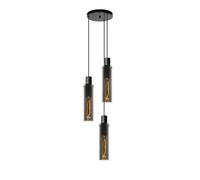 Lucide Orlando Modern Cluster Pendant Light 32Cm - 3Xe27 - Smoke Grey