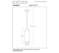 Lucide Orlando Modern Pendant Light 10Cm - 1Xe27 - Smoke Grey