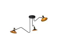 Lucide Pepijn 3 Light Ceiling Pendant In Black & Gold Finish