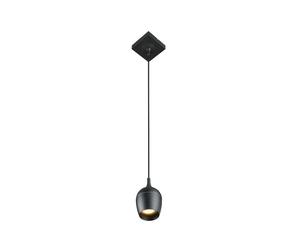 Lucide Preston Single Light Bathroom Ceiling Pendant In Black Finish