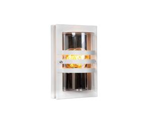 Lucide Privas Single Light Outdoor Flush Wall Fitting In White Finish